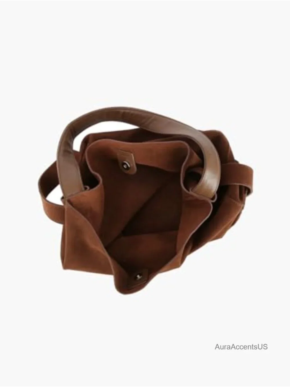 Genuine Suede Hobo Handbag Tote 2-in-1 Detachable Pouch